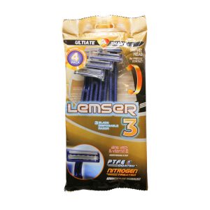 Lemser 3 Blade Disposable Razor Shave 4 Pcs